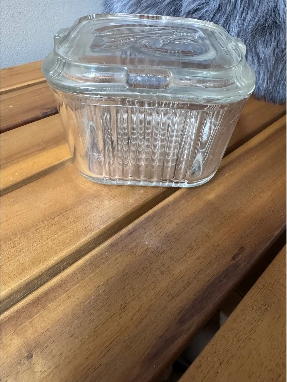 Vintage Federal Glass Refrigerator Dish Replacement Lid 8 oz Small Square Tomato